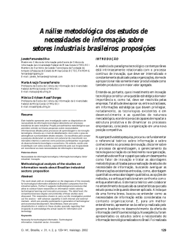 An&aacute;lise metodol&oacute;gica dos estudos de necessidades de