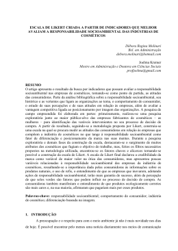 escala de likert criada a partir de indicadores que melhor avaliam a