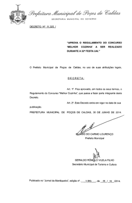Decreto nº. 11325 - Prefeitura de Poços de Caldas