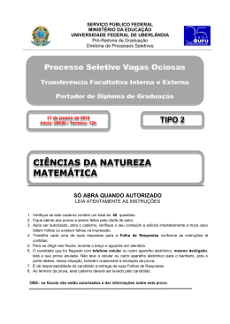 Ciências da Natureza e Matemática - Diretoria de Processos Seletivos