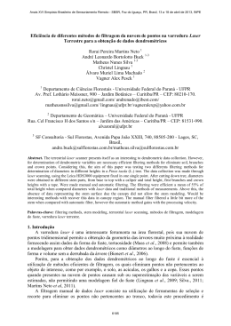 Efici&ecirc;ncia de diferentes m&eacute;todos de filtragem da nuvem de pontos