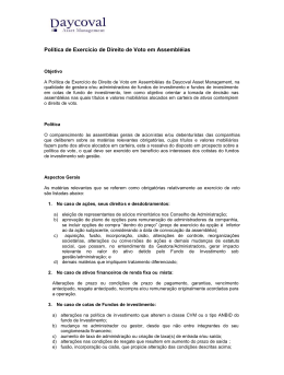 Pol&iacute;tica de Exerc&iacute;cio de Direito de Voto em Assembl&eacute;ias