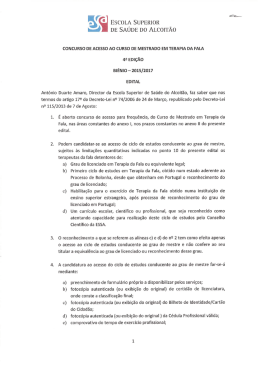 Edital - Escola Superior de Saúde do Alcoitão