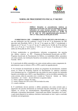 NORMA DE PROCEDIMENTO FISCAL Nº 062/2015