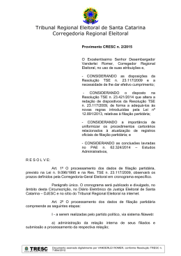 Provimento CRESC n. 2/2015 - Tribunal Regional Eleitoral de Santa