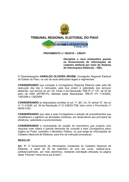 Provimento nº 09/10 - CRE/PI - Tribunal Regional Eleitoral do Piauí