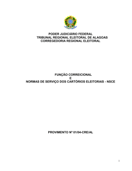 Provimento n&ordm; 01/2004 - Tribunal Regional Eleitoral de Alagoas