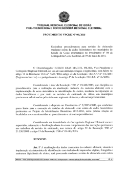 Provimento VPCRE 5/2015 - Tribunal Regional Eleitoral de Goiás