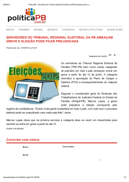 Servidores do Tribunal Regional Eleitoral da PB - SINDJUF-PB
