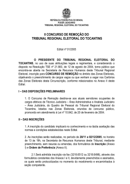 ii concurso de remo&ccedil;&atilde;o do tribunal regional eleitoral do tocantins