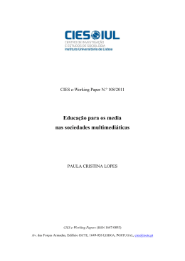 WP n&ordm; 108/2011 - CIES - iscte-iul