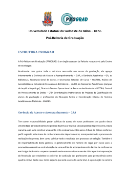 UESB Pró-Reitoria de Graduação ESTRUTURA PROGRAD