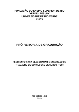 PR&Oacute;-REITORIA DE GRADUA&Ccedil;&Atilde;O - Universidade de Rio Verde