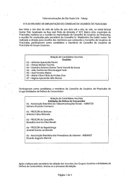 Ata da Reunião de Implantação do Conselho de Usuários de