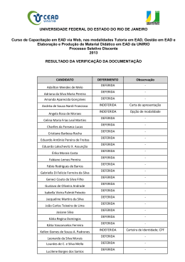 Resultado da Verifica&ccedil;&atilde;o da Documenta&ccedil;&atilde;o