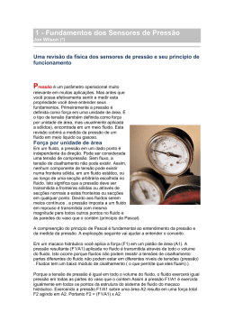 1 - Fundamentos dos Sensores de Press&atilde;o
