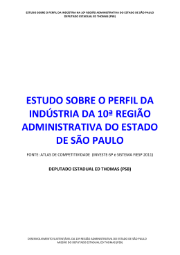 Estudo sobre Competitividade da 10ª Região Administrativa do