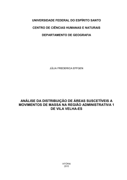 an&aacute;lise da distribui&ccedil;&atilde;o de &aacute;reas suscet&iacute;veis a