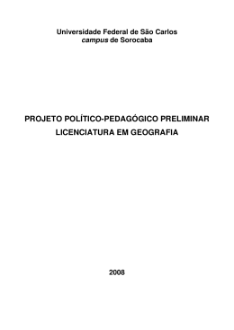 projeto pol&iacute;tico-pedag&oacute;gico preliminar licenciatura em geografia