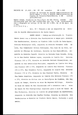 Altera as divisas da Regi&atilde;o Administrativa de