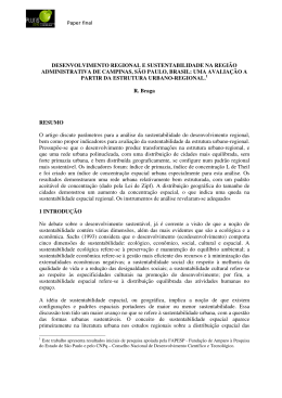 desenvolvimento regional e sustentabilidade na regi&atilde;o