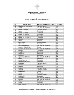 LISTA DE MUNICÍPIOS ATENDIDOS Nº MUNICÍPIO REGIÃO