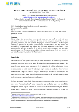 &ldquo;FRUSTRADA&rdquo; DE AVALIA&Ccedil;&Atilde;O EM AULAS DE MATEM&Aacute;TICA