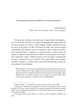 Emancipa&ccedil;&atilde;o feminina e adult&eacute;rio no teatro simoneano / Lu&iacute;sa