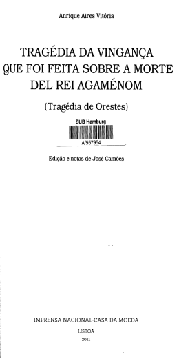 tragédia da vingança que foi feita sobre a morte del rei