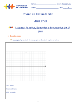 3&ordm; Ano do Ensino M&eacute;dio Aula n&ordm;08 Assunto: Fun&ccedil;&otilde;es, Equa&ccedil;&otilde;es e