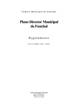 Regulamento PDM - C&acirc;mara Municipal do Funchal