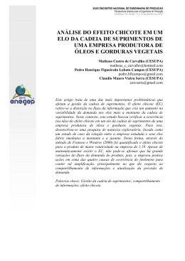 an&aacute;lise do efeito chicote em um elo da cadeia de