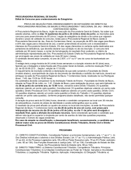 PROCURADORIA REGIONAL DE BAURU Edital do Concurso para
