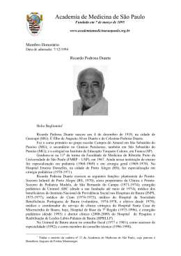 Ricardo Pedrosa Duarte - Academia de Medicina de S&atilde;o Paulo