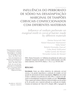 INFLU&ecirc;NCIA DO PERBORATO DE S&Oacute;DIO NA