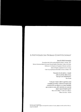 A efetividade das normas constitucionais