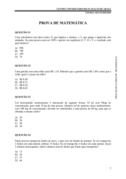 PROVA DE MATEMÁTICA