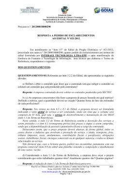 Esclarecimento PE 021-2012