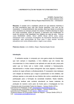 A REPRESENTA&Ccedil;&Atilde;O DO NEGRO NO LIVRO DID&Aacute;TICO