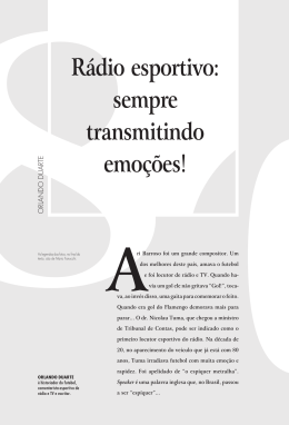 R&aacute;dio esportivo: sempre transmitindo emo&ccedil;&otilde;es