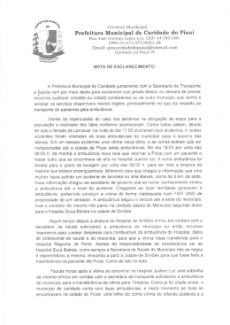 nota de esclarecimento - Prefeitura Municipal de Caridade do Piauí
