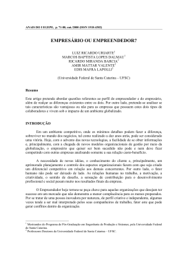 EMPRES&Aacute;RIO OU EMPREENDEDOR?