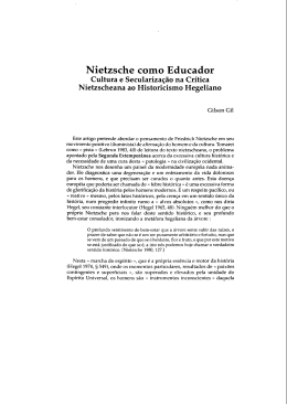 "Nietzsche como educador: cultura e