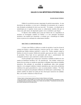 galileu e a sua import&acirc;ncia epistemol&oacute;gica