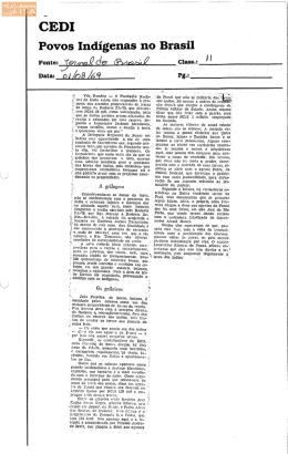 &iacute;ntegra da not&iacute;cia - Povos Ind&iacute;genas no Brasil