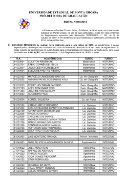 Edital 044/2014 - Prov&aacute;veis Jubilandos - 2015