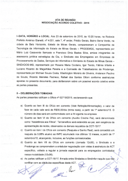 leia a ata da reunião - Sindados-MG