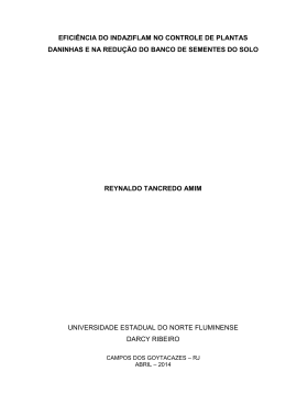 Efici&ecirc;ncia do indaziflam no controle de plantas daninhas e
