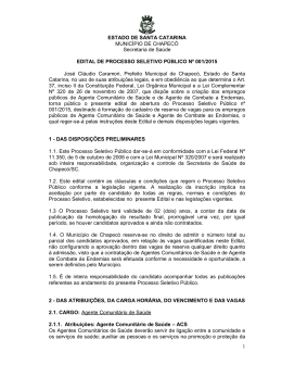 ESTADO DE SANTA CATARINA MUNIC&Iacute;PIO DE CHAPEC&Oacute;