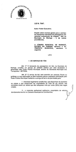 Lei n&ordm;. 7647/2007